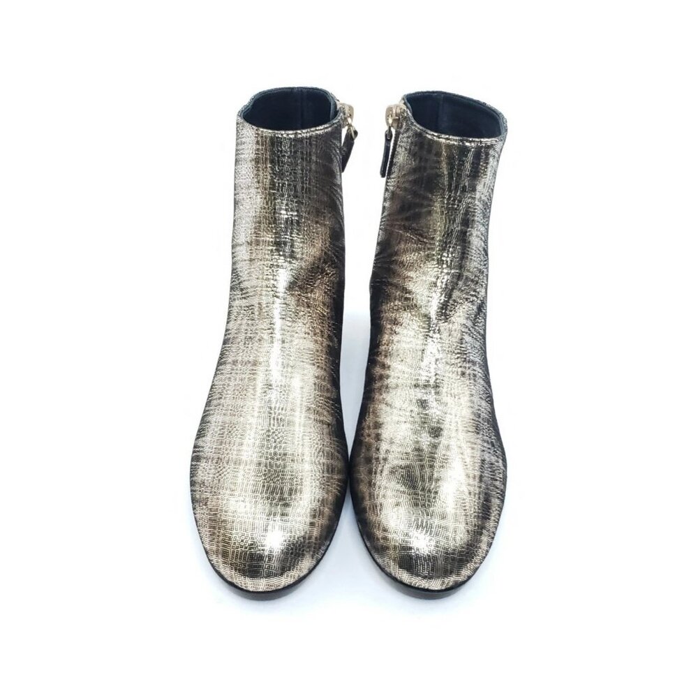 Stuart Weitzman S4127 Metallic Ankle Boots Bootie… - image 3